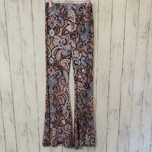 Chatoyant Paisley Pink Wide Leg Pants Medium